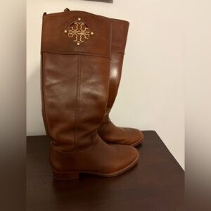 Tory Burch Brown Leather Knee-High Boots